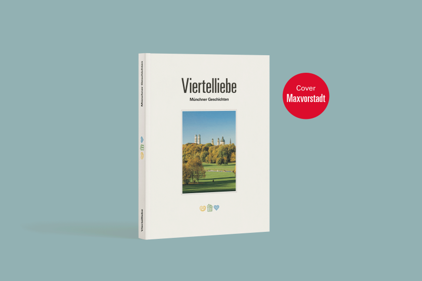 Maxvorstadt Viertelliebe Buch mit Button