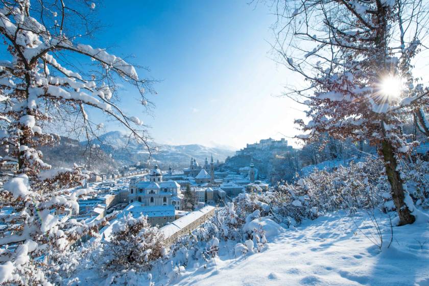 Salzburg Stadtansicht im Winter