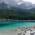 Photos of Lake Eibsee with people and mountains in the background