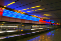 The light work of art Lightway at Munich Airport
