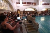 A choir performs at the Long Night of Music in Munich at M&uuml;lersche Volksbad.