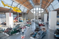Luftaufnahme in der Halle I - Stadtverkehr im Verkehrszentrum des Deutschen Museums in M&uuml;nchen.