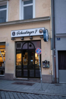 An exterior view of the Schwabinger Sieben football pub in Munich