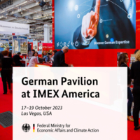 Ein Blick auf den German Pavilion w&auml;hrend der IMEX America.