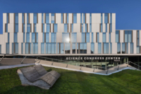 Die Au&szlig;enansicht des Science Congress Center in M&uuml;nchen