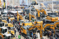Bagger auf der Bauma in M&uuml;nchen