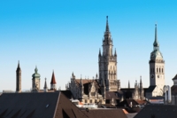 Skyline with the towers of Munich's innercity.