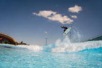 A surfer during a surf session in the O2 Surftown MUC.