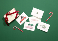 Weihnachtskarten aus der Kollektion der Münchner Manufaktur Prantl