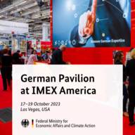 Ein Blick auf den German Pavilion während der IMEX America.