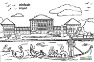 Schwarz-Weiß--Illustration von Schloss Nymphenburg