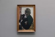 Das Gemälde "Selbstbildnis in Schwarz" von Max Beckmann in der Pinakothek der Moderne in München.