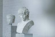 Two grey busts in the Glyptothek in Munich.