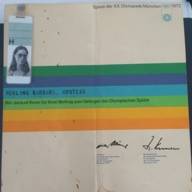 Die Urkunde von Barbara Mehling-Bratz für ihre ehrenamtliche Hilfe bei den Olympischen Spielen 1972