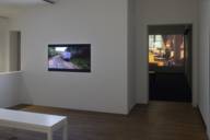 Eine Ansicht der Räumlichkeiten im Espace Louis Vuitton in München, wo gerade Videos des spanischen Künstlers Philippe Parreno zu sehen sind.