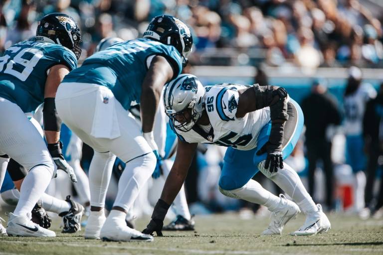 D-Line and O-Line at a NFL game