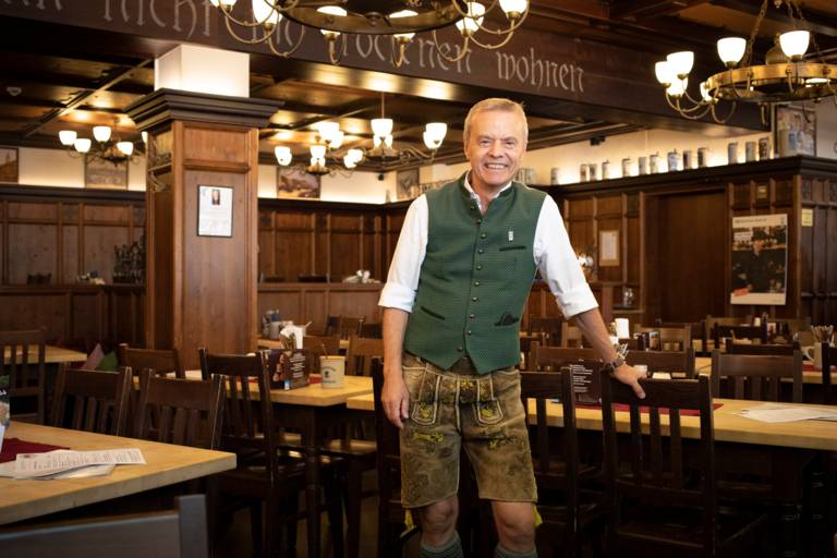 The host Gregor Lemke stands in his inn Klosterwirt