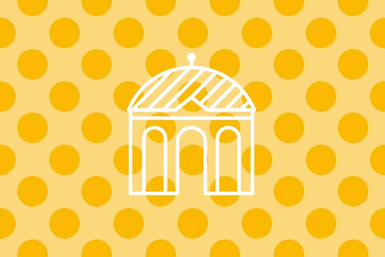 Dianatempel-Icon auf gelber Struktur