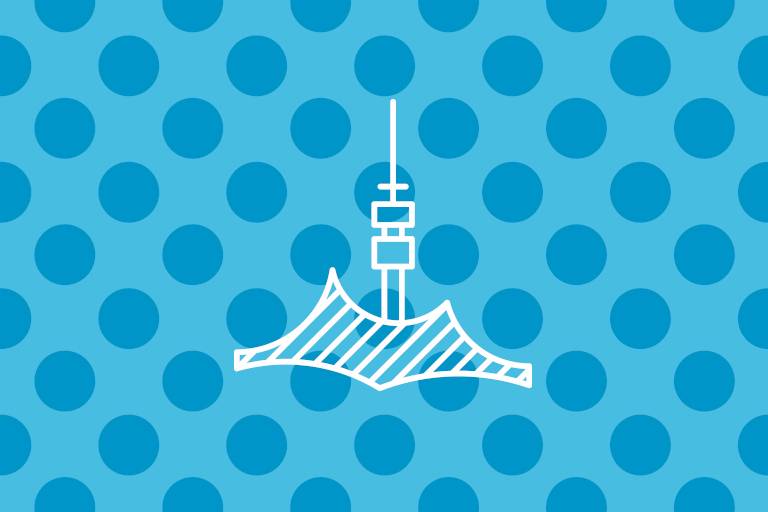 Olympic Park on blue background